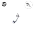 G23 Titan gebogene Hantel Innengewinde Spike Lippenring Knorpel Piercing Schmuck Stücke. - Stange 1.2*6mm Gewinde M0.9 / Kegel 3*3mm