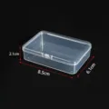 Clear transparent plastic storage box, small rectangular container for jewelry and earplugs. - Length 8.5cm, Width 6.1cm, Height 2.6cm