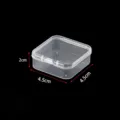 Boite de rangement en plastique transparent petit carre etui a bijoux 4,5x4,5x2cm mini - Longueur 4,5cm, largeur 4,5cm, hauteur 2cm