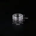Petite boîte de rangement en plastique transparent pot cosmétique vide échantillon 30x17mm - Diamètre 3 cm, hauteur 1,7 cm