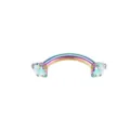 Regenboog gebogen barbell wenkbrauw roestvrij staal piercing sieraden met sprankelende kristallen. - Meerkleurig AB