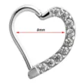 Acero Inoxidable Corazon Circon Piercing Cartilago 8mm Daith Aro Pendiente Joya - Oído Izquierdo (No 8)