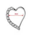 acero inoxidable 316l corazon estrass pendiente cartilago 8mm joyeria piercing - Oído Derecho (No 9)