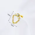 Titanium Zirkonia Kette Piercing Ohrring mit 14mm und 10mm Groesse fuer den Alltag perfekt. - Drei Kreise / 1.2x8mm / Gold