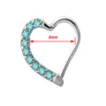 Pendiente Corazon Acero Inoxidable Zirconia Piercing Joya Geometrica Moda 8mm - Oído Derecho (No 13)
