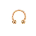 Rose Gold Twisted Horseshoe Ring Piercing Jewelry Crafted From 316L Stainless Steel - Twisted Rose Gold
