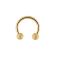 Gold 316L Stainless Steel Horseshoe Circular Barbell Ring Body Piercing Jewelry - Frosted Ball Gold