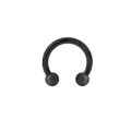 Black 316L stainless steel horseshoe barbell ring for body piercing septum and ear cartilage. - Matte Ball Black