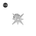 Titanium Stern Knorpel Piercing Stecker mit funkelndem Zirkonia Stein fuer mode Look. - Achtzackiger Stern / 1,2 x 8 mm M0,9 / Silber