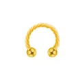 Gold color twisted 316L stainless steel horseshoe ring septum piercing body jewelry variant. - Twist Gold