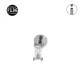 F136 titanium baguette cubic zirconia labret stud cartilage piercing body jewelry piece. - Silver Square (Threaded)