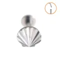 Titanium shell labret piercing stud cartilage earring, minimalist body jewelry variant. - Shell (Push-in)