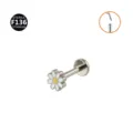 Titanium Daisy Labret Stud Piercing Jewelry Cartilage Tragus Earring Cute Flower Body Piercing - Small Daisy Silver (Push-in)