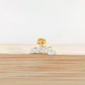 Titanium markies zirkonia labret piercing knop kraakbeen oorbel stijl variant - Vijf marquise goud