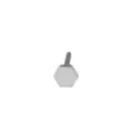 Titanium hex labret stud body piercing jewelry with flat back and internal thread design. - Hexagon Silver