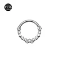 F136 Titanium Hinged Segment Ring Moon Star Piercing Jewelry Body Piercing Ear Cartilage - 1.2x8mm / Style 8 Silver