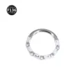 F136 Titanium Segment Ring Baguette Cubic Zirconia Nose Ring Body Piercing Jewelry - Style 13 Silver