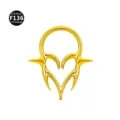 Gold titanium piercing ring clicker body jewelry cartilage earring septum 1pc - Style 7 Gold