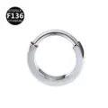 F136 titanium body piercing ring, sterile septum clicker and cartilage earring hoop for daily wear. - Style 19 Silver
