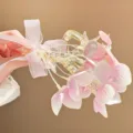 Rosa Blumen Haarklammer mit Schleife Variante für Damen elegante tägliche Frisur - #6 Haarklammer mit rosa Blume und Schleife