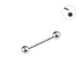 Bijou de piercing corporel barre droite en acier inoxydable anneau de langue tendance - 1.2x8mm (Boule 3mm) / Argent