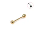 Bijou de piercing corporel barbell en acier inoxydable doré avec embouts à boule, variante. - 1.2x8mm (Boule 3mm) / Or