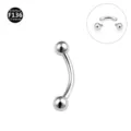 Titanium curved barbell body piercing jewelry with threaded balls sterile medical grade. - Ball Style (Internally Threaded) / 1.2x10mm Bar (3mm Ball) / Silver