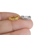 Mini kleine Zirkonia Scharnier Creolen in Gold und Silber, ideal für den täglichen Gebrauch. - Mini Runder Stil (Stil 8) / Gold