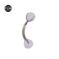 F136 titanium curved barbell piercing jewelry with purple stone ball ends for eyebrow and rook. - Bar 1.2x8mm / Ball 4mm / Pink