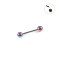 Bijou de piercing barbell arc-en-ciel en acier inoxydable tige droite hélix tragus - 1.2x8mm (Boule 3mm) / Coloré