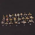Zirkon Perle Knorpel Piercing Ohrringe Set, detaillierte verschiedene goldene Designs. - Stil K / Gold