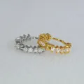 Kleine runde Zirkonia Creolen, elegante glänzende Metall Ohrringe für Damen Alltag. - Mikro-Eingelegter Zirkonia-Reifen (Stil 11) / Silber