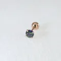 Edelstahl Piercing Ohrstecker, mystischer Zirkonia Roségold, Knorpel Körperschmuck - 2mm Bohrer / Roségold Mehrfarbig