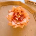 Orange fabric rose hair accessory, elegant floral design, perfect for retro and chic styles. - Hair Claw / Orange