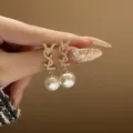 Eleganti orecchini pendenti con perle dorate da donna, gioielli di moda eleganti e dolci. - Stile Perla Lettera YSL (16#)