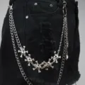 Punk multi-layer skull pants chain hip hop rock style metal wallet chain for men women cool. - 5 Skulls Double-Layer Wallet Chains