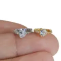 Koreanischer Stil Herz Zirkon Huggie Ohrringe, Mini runde Kristall Piercing Schmuck. - Herz-Zirkonia-Stil (Stil 3) / Silber / Stil 3