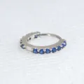 0.8mm Orecchino Cartilagine Zircone Blu Anello Chiusura a Cerniera Piercing Variante - 0.8x6mm / Argento con Strass Blu