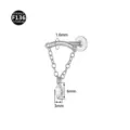 F136 Titanium Piercing Jewelry Chain Marquise Gemstone Labret Stud Body Piercing 1.6mm - 1.2*6mm (Thread M0.9) / Silver Marquise Pendant (Large)