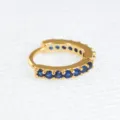 Orecchino a cerchio per cartilagine placcato in oro con zirconi blu scintillanti, elegante. - 0.8x10mm / Tono oro con zirconia blu