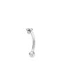Edelstahl Gebogene Hantel Augenbraue Rook Piercing Schmuck mit Dreifach Perlen Cluster - Stil 11 Silber