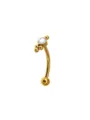 Goldfarbiger Edelstahl gebogener Barbell Augenbrauenpiercing Zirkonia Perlen Ohrschmuck - Stil 10 Gold