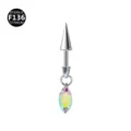 F136 Titan Knorpel Ohrring Stecker mit Hängendem Kristall Konus Piercing Körperschmuck - Stab 1.2x8mm / Konus 4x8mm / Marquise-AB