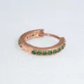 Orecchino a Cerchio Cartilagine Zircone Verde Placcato Oro Rosa Variante Stile Unico - 0.8x6mm / Tono oro rosa con zirconia verde