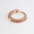 Astina 0.8mm microincastonata zircone arancione cerchio rotondo cartilagine orecchino - 0.8x6mm / Tono oro rosa con zirconia arancione
