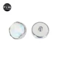 F136 titanium flat back opal dermal anchor top piercing jewelry replacement accessory. - OP17 (Top Only) / 0.9mm Thread + 5mm Gem