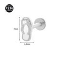 Titan Labret Piercing Stecker mit süßem Flip Flop Design, intern gewindeter flacher Ohrring. - Sandalen-Stil (Stil 17) / 1.2x6mm (Innengewinde M0.9) / Silber