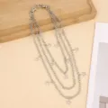 Punk multi-layer metal pants chain with star charms for women street style fashion waist jewelry - Hollow Five-pointed Star Multi-layer Pant Chain