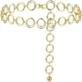 Cintura a catena con anelli in metallo dorato da donna, accessorio corpo vintage elegante. - 133cm / Oro