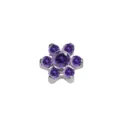 Stainless Steel Purple Flower Microdermal Piercing Top Dermal Anchor Body Jewelry Variant - Head Only / M1.2 Thread For 1.6mm Base / Purple